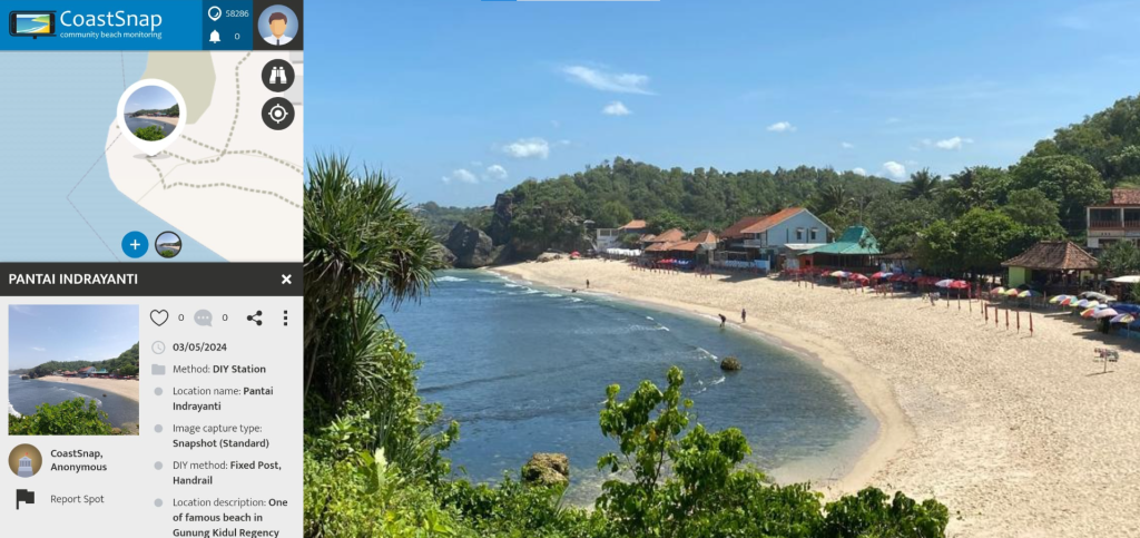 Foto Penggunaan CoastSnap di salah satu pantai